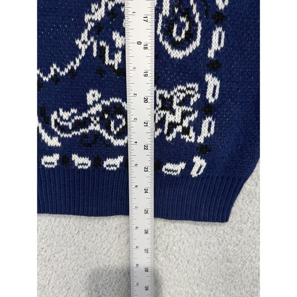 Supreme Bandana Sweater Pullover Crewneck Navy Blue Long Sleeve Medium - Picture 9 of 16